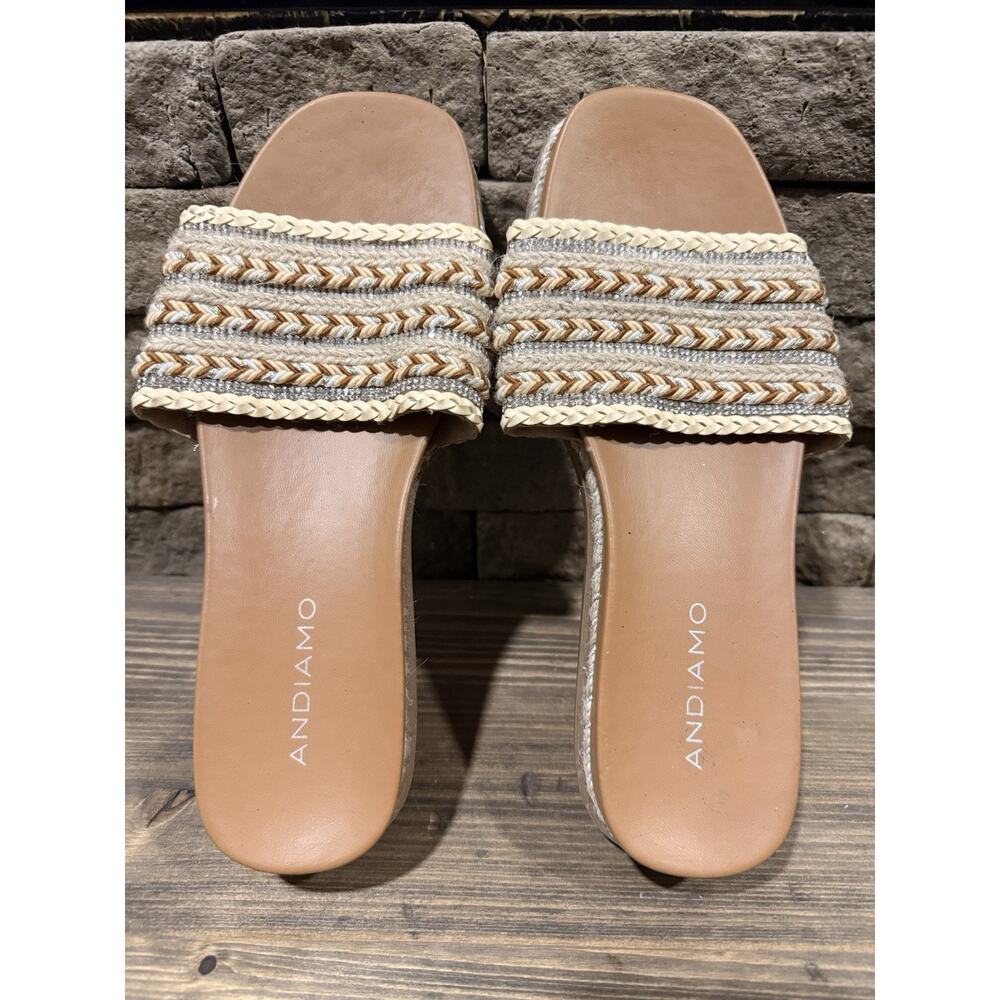 Women’s Andiamo Flat Slides Boho Hemp Braid Size 7.5 M. - Picture 5 of 8
